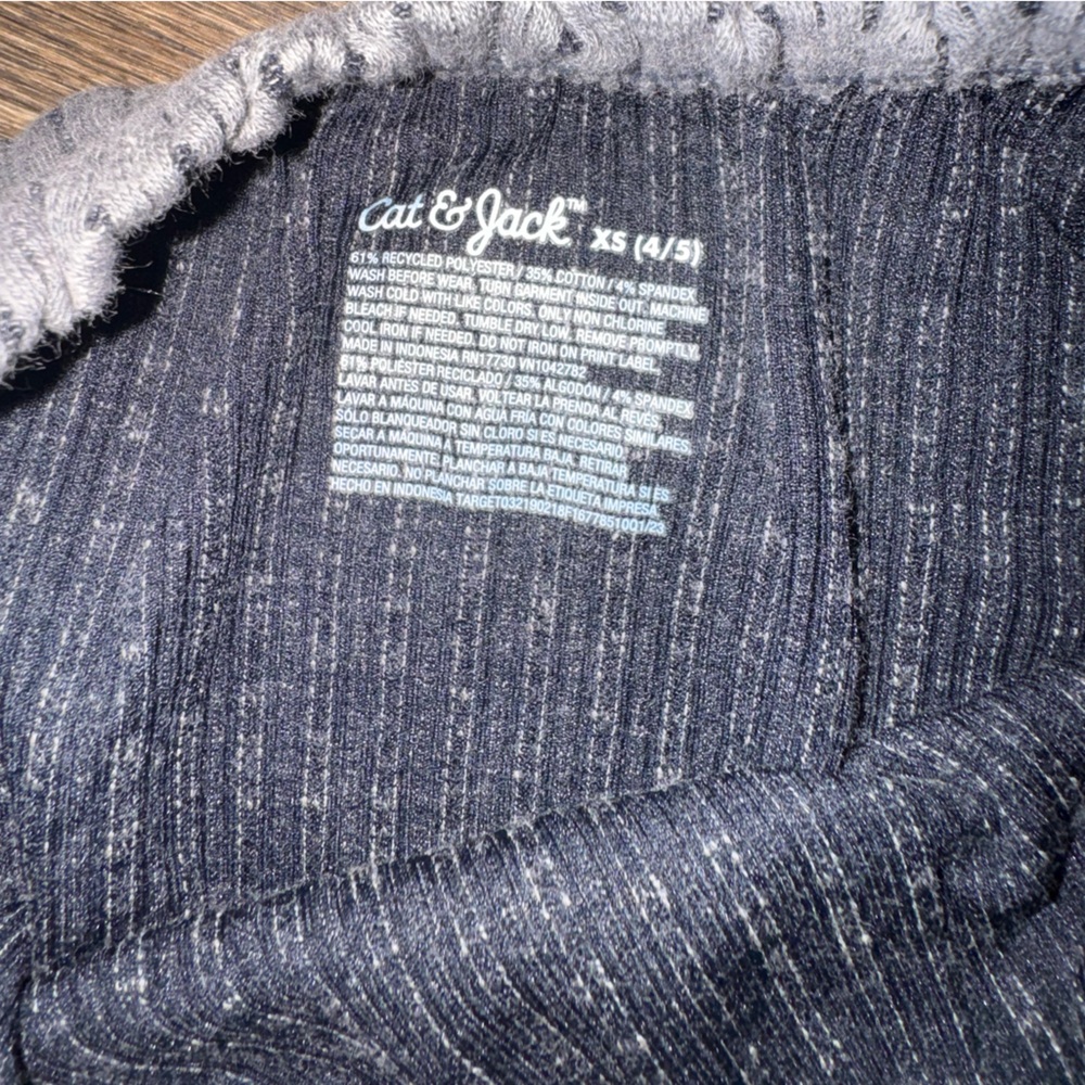 Cat & Jack Gray Striped Girls' Knit Jumpsuit - Picture 3 of 4